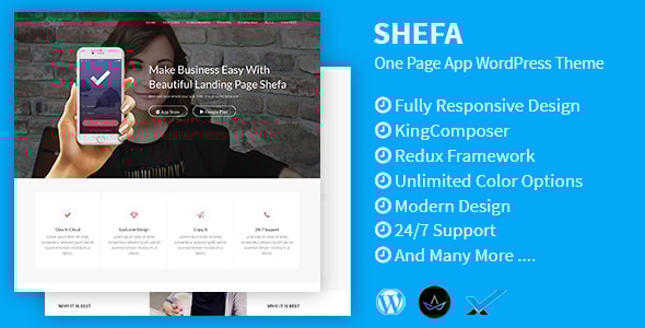 Shefa – One Page App WordPress Theme