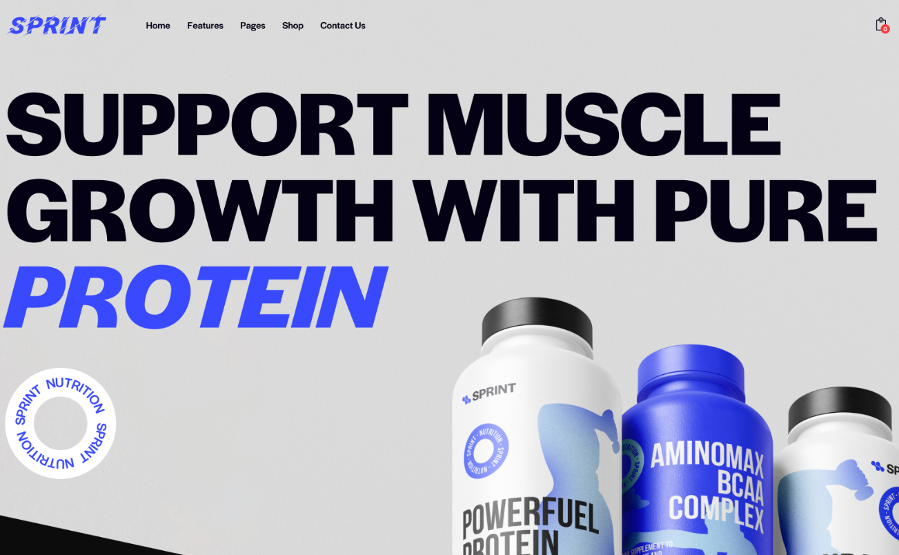 Sprint – Sports Shop & Nutrition Store WordPress Theme