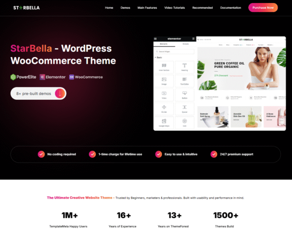 StarBella WP Multi-purpose Elementor WooCommerce Theme