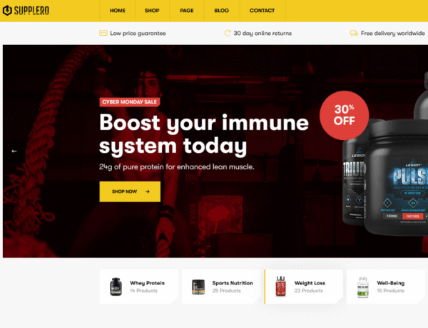 Supplero – Supplement Store WooCommerce Theme