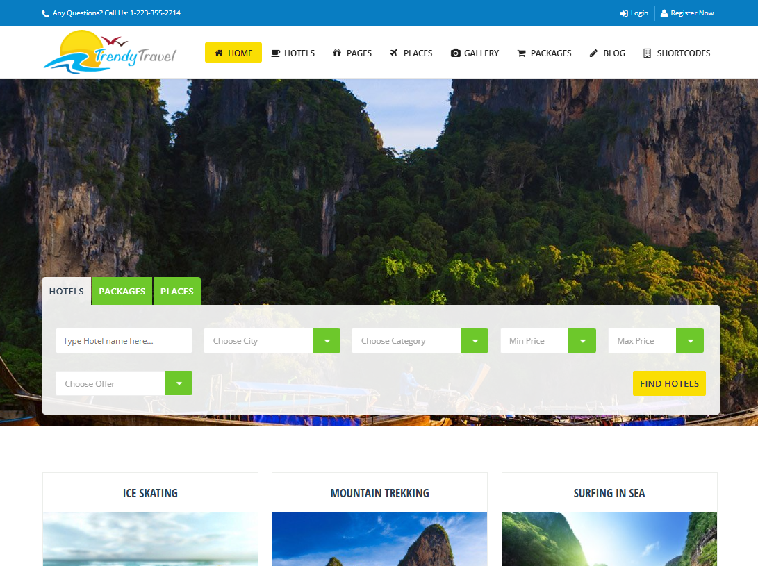 Trendy Travel WordPress Theme