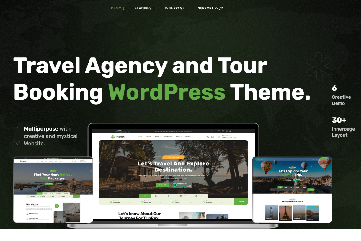 TripRex Travel Agency & Tour Booking WordPress Theme
