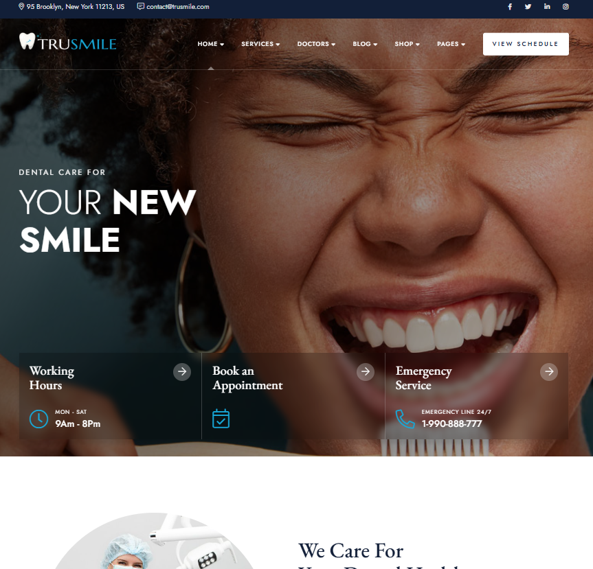 TruSmile – Dentist WordPress Theme
