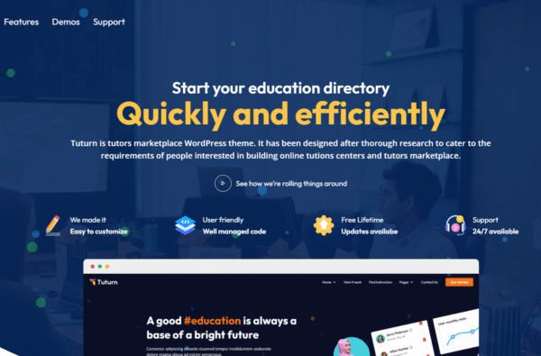 Tuturn – Online Tutors MarketPlace WordPress Theme