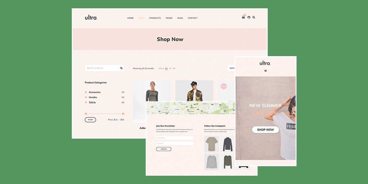 Ultrastore minimal e-commerce WordPress theme