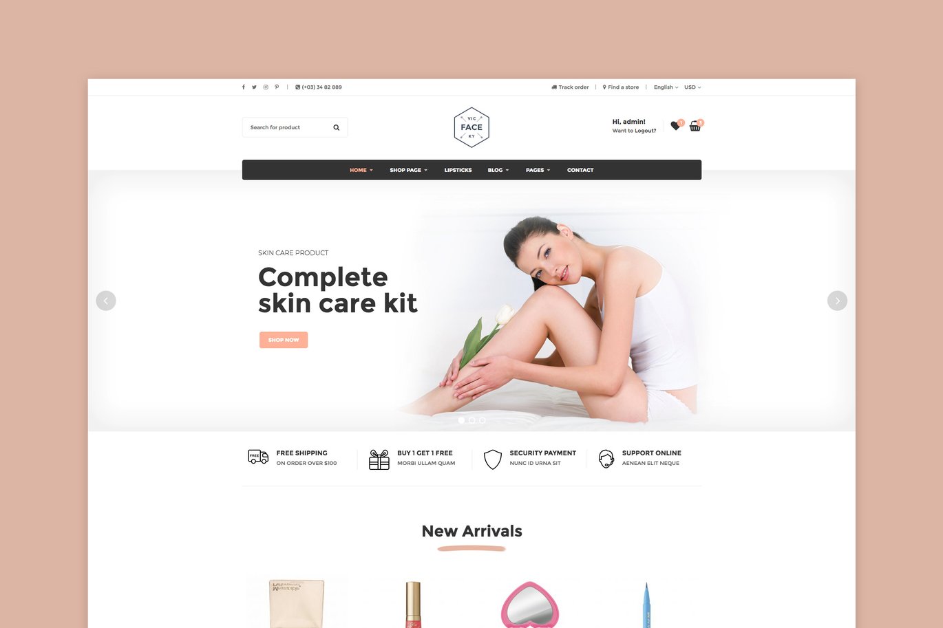 Vicky – Cosmetic WooCommerce WordPress Theme