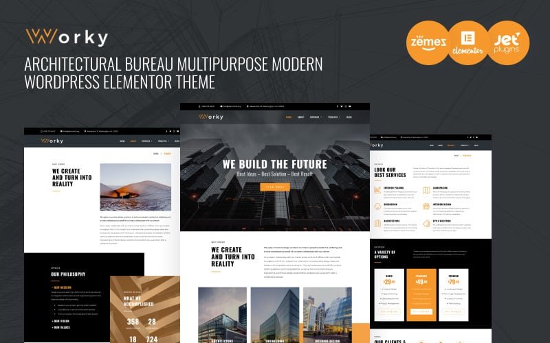 Worky – Architectural Bureau Multipurpose Modern WordPress Elementor Theme WordPress Theme