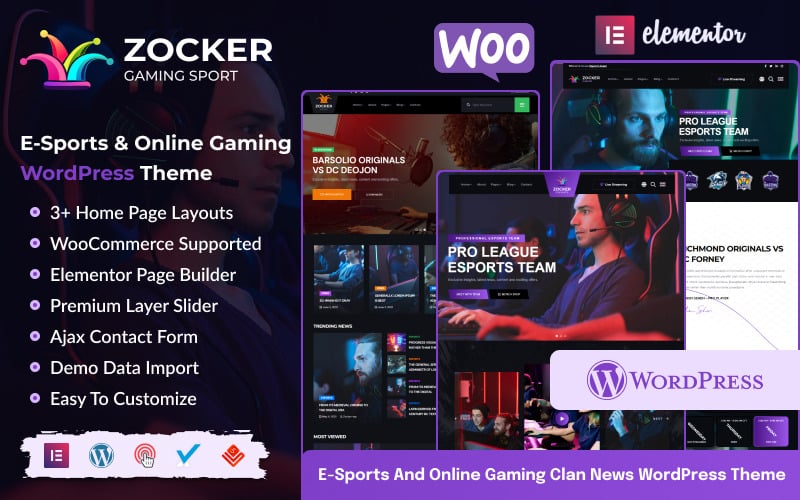 Zocker – E-Sports Online Gaming Clan News WordPress Theme