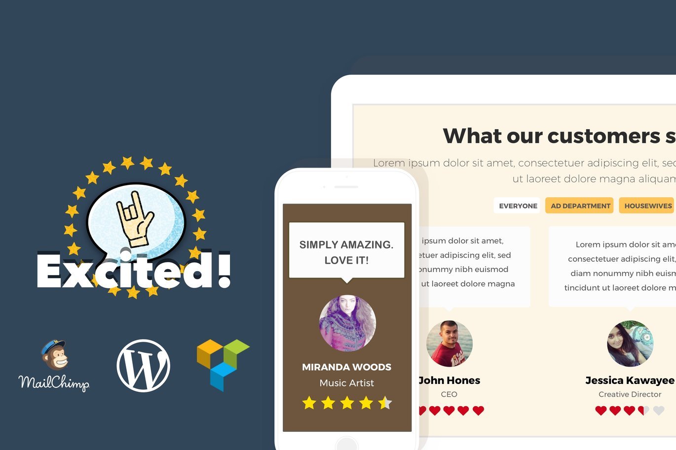 Excited! – Testimonials Showcase for WordPress