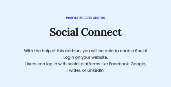 Profile Builder – Social Connect Add-On