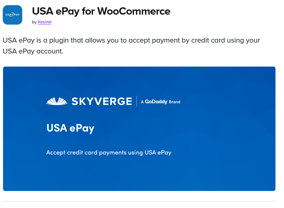 USA ePay Payment Gateway WooCommerce Extension