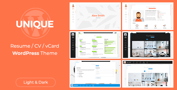 Unique WordPress Resume Theme