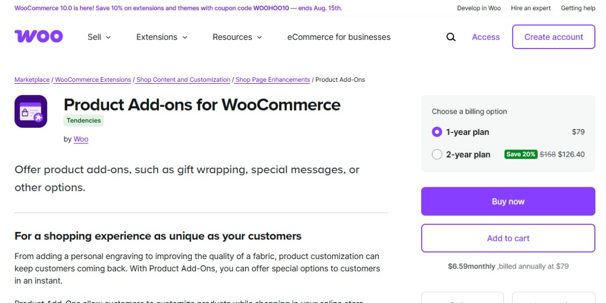 Woo Product Add-ons