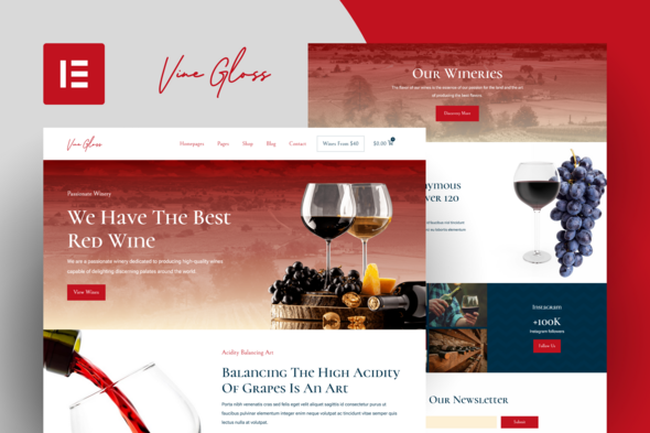Vine Gloss – Wine Shop and Vineyard Template Kit