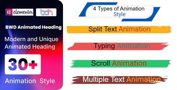 BWD Animated Heading addon for elementor