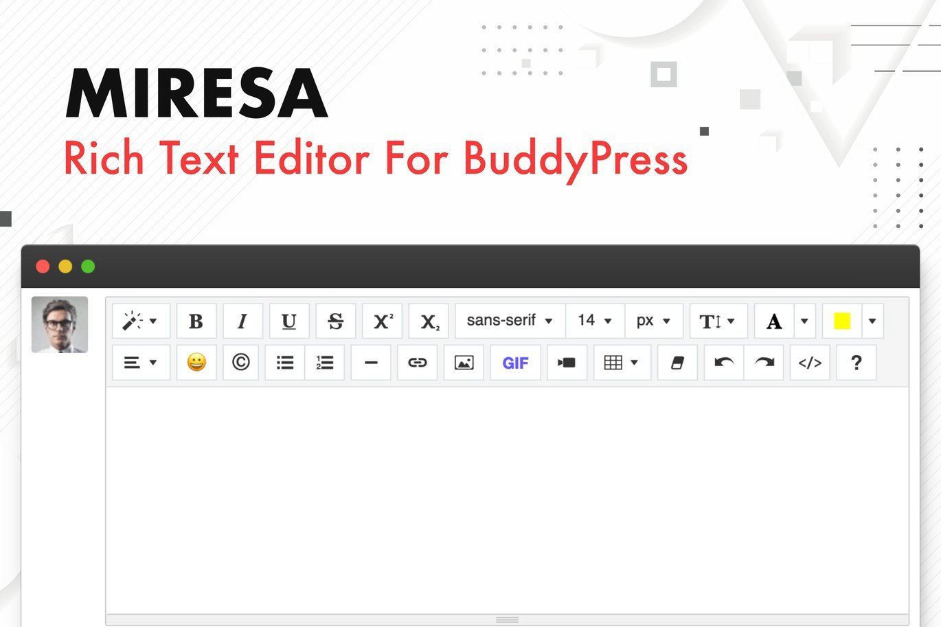Miresa - WordPress Rich Text Editor For BuddyPress