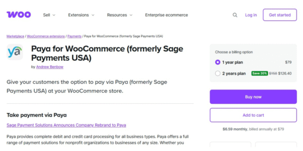 Paya for WooCommerce (formerly Sage Payments USA)