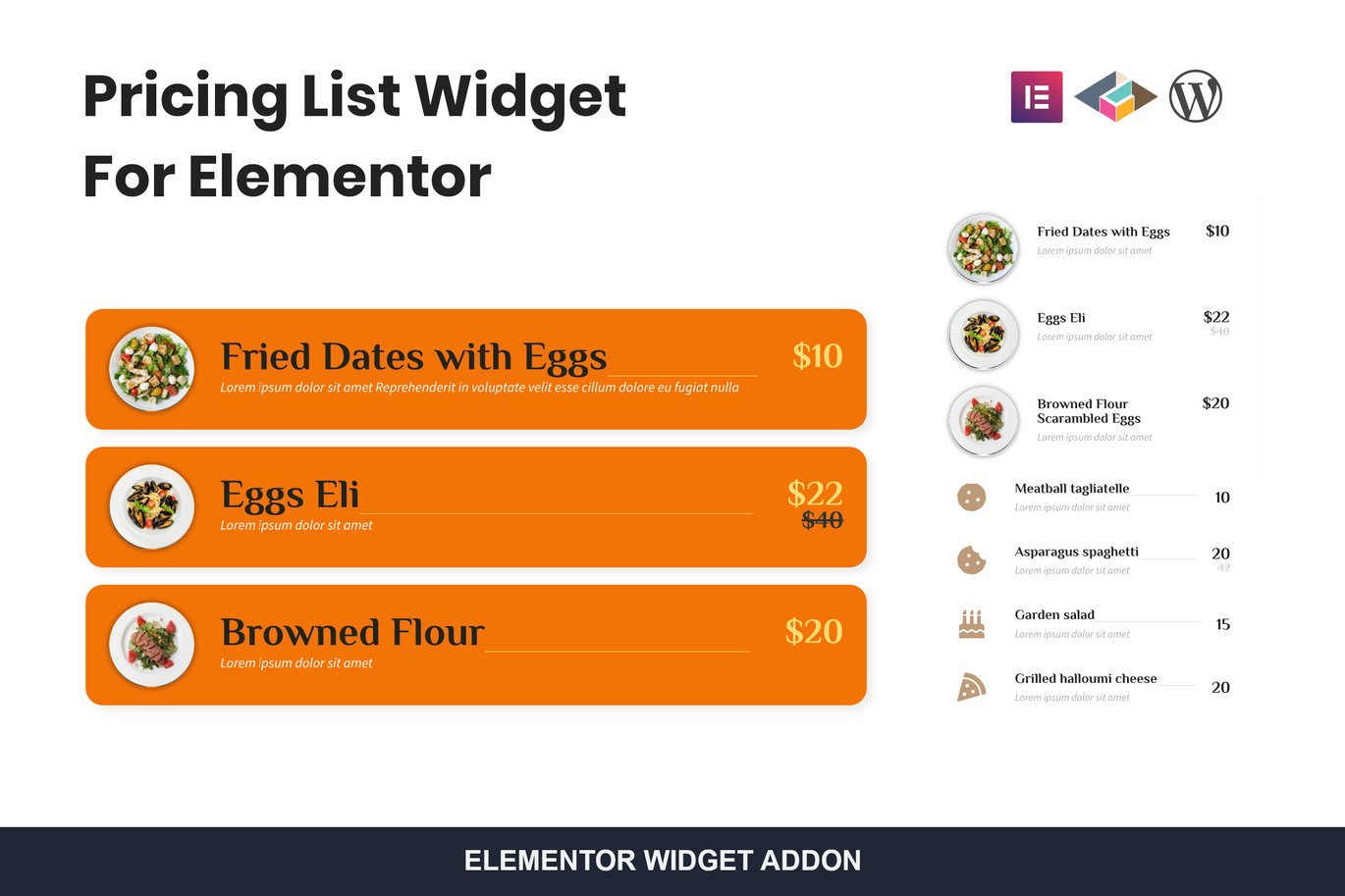 Pricing List Widget For Elementor