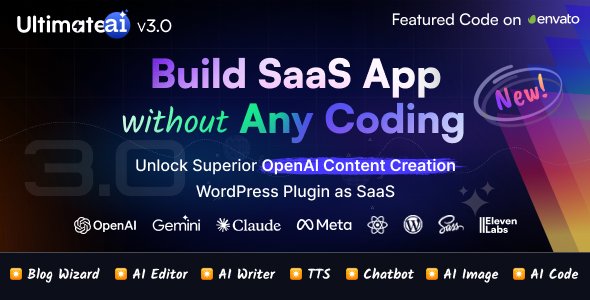 UltimateAI – OpenAI Content Generation WordPress App as SaaS
