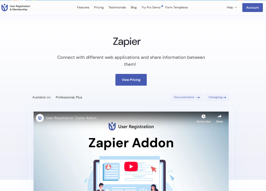 User Registration Zapier