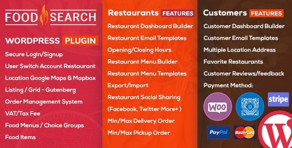WP Food Search | Single and Multi Restaurant Menu and Food Ordering