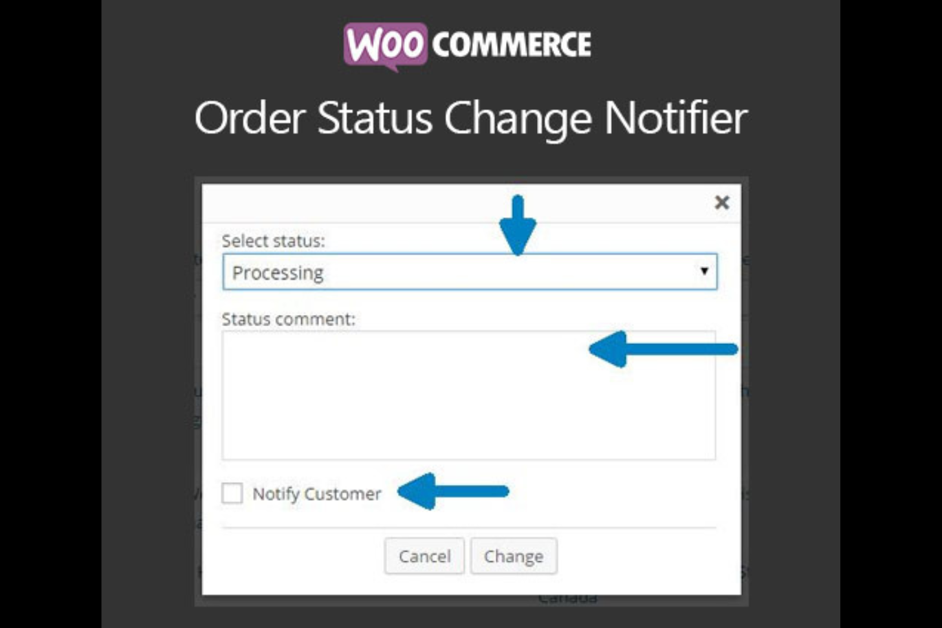 woocommerce Order Status Change Notifier