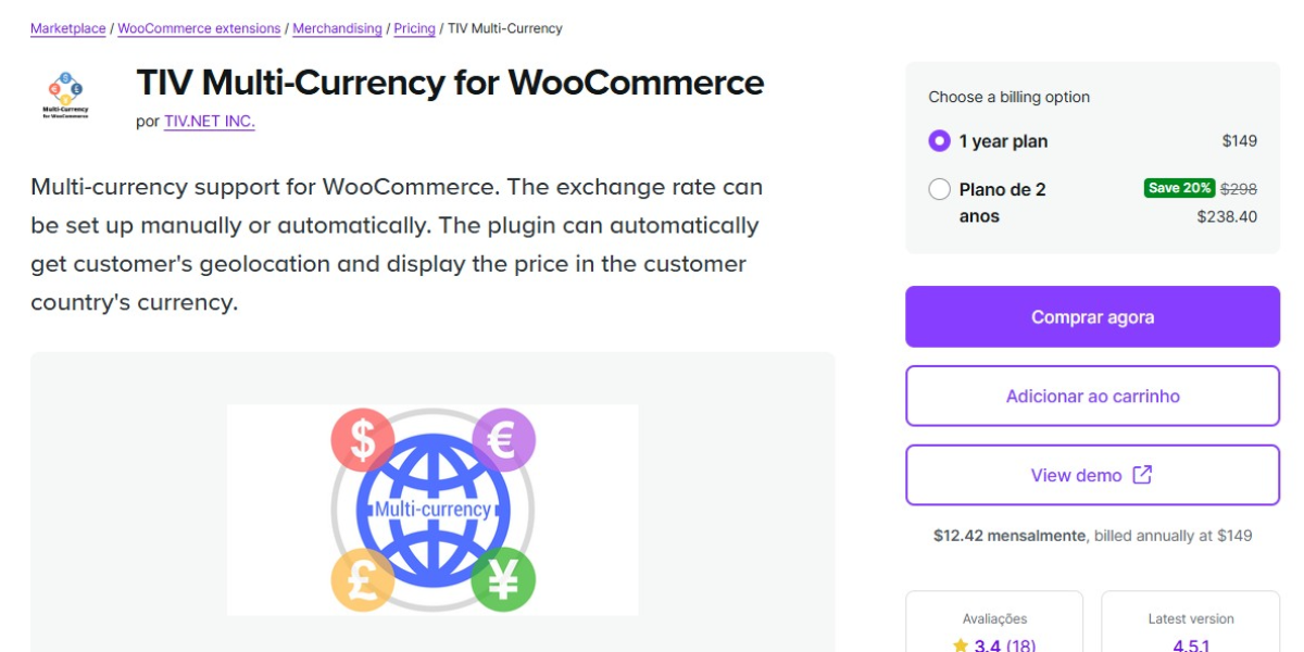 woocommerce TIV Multi-Currency for WooCommerce