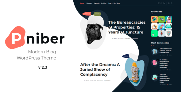 Pniber modern blog wordpress theme