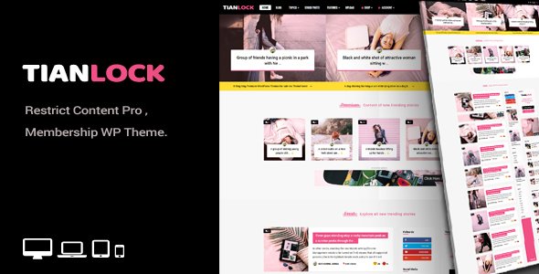 TianLock WP – Restrict Content Pro & Membership WordPress Theme